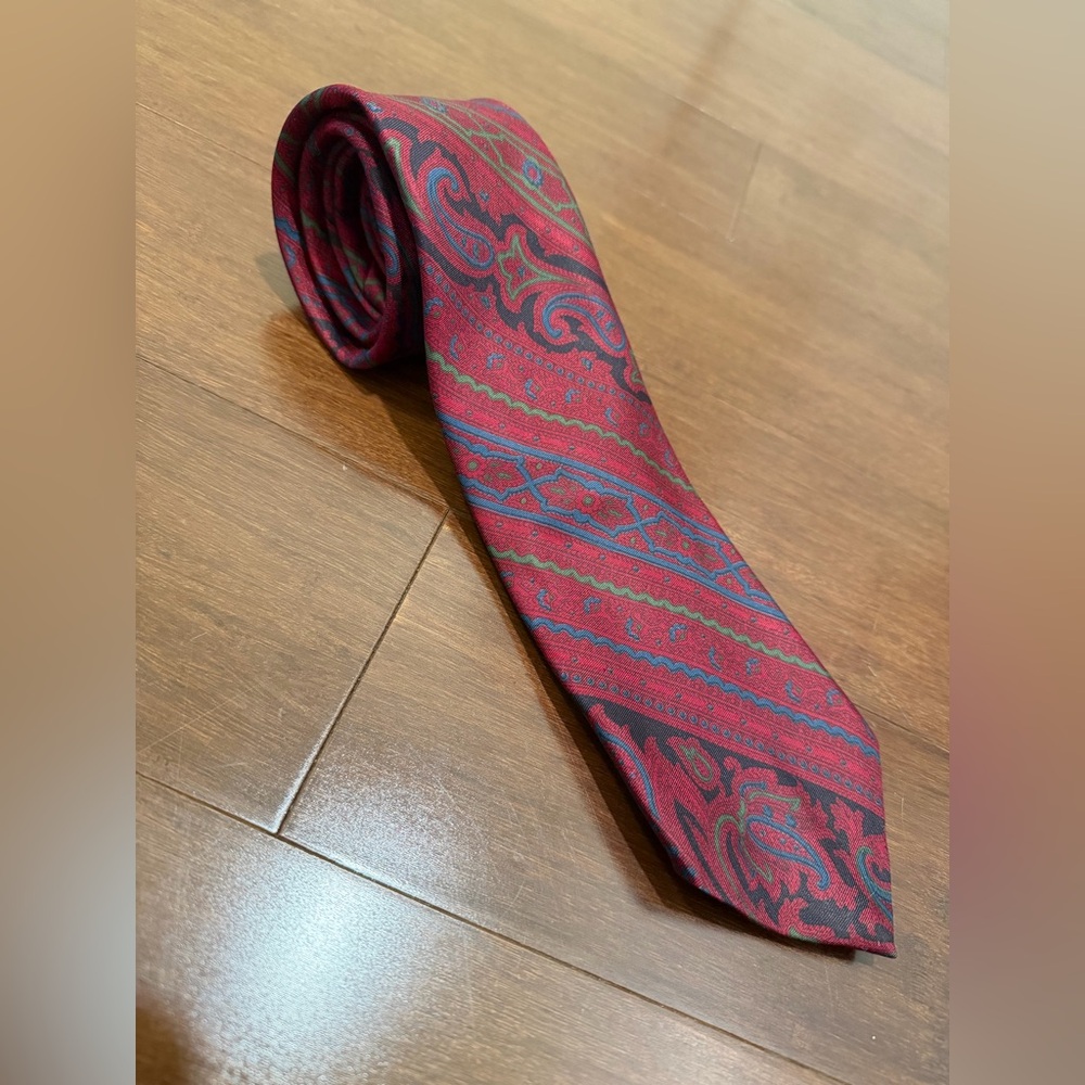 Harve Benard Red and Blue Paisley Necktie Tie